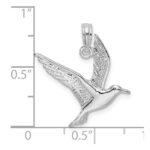 De-Ani Sterling Silver Rhodium-Plated Polished Flying Seagull Pendant - Image 3