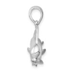 De-Ani Sterling Silver Rhodium-Plated Polished 3D Mahi-Mahi Fish Pendant - Image 2