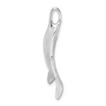 De-Ani Sterling Silver Rhodium-Plated Polished 3D Whale Tail Pendant - Image 2