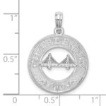 De-Ani Sterling Silver Rhodium-Plated Textured Charleston with Bridge Pendant - Image 3