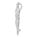 De-Ani Sterling Silver Rhodium-Plated Polished Mermaid with Shell Slide - Image 2