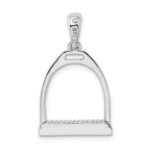 De-Ani Sterling Silver Rhodium-plated Polished 3D Large Horse Stirrup Pendant - Image 4