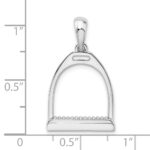 De-Ani Sterling Silver Rhodium-plated Polished 3D Large Horse Stirrup Pendant - Image 3