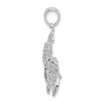 De-Ani Sterling Silver Rhodium-Plated Polished Moveable Lobster Pendant - Image 2