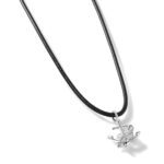 De-Ani Sterling Silver Rhodium-Plated Polished 3D Anchor with Mermaid Pendant - Image 7