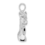 De-Ani Sterling Silver Rhodium-Plated Polished 3D Horse Head Pendant - Image 2