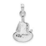De-Ani Sterling Silver Polished Happy Birthday Slice of Cake Pendant - Image 4