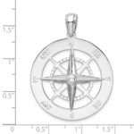 De-Ani Sterling Silver Rhodium-Plated Polished Large Nautical Compass Pendant - Image 3