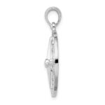 De-Ani Sterling Silver Rhodium-Plated Polished Nautical Compass Pendant - Image 2
