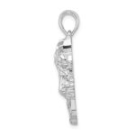 De-Ani Sterling Silver Rhodium-Plated Polished Horse Head Pendant - Image 2