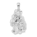 De-Ani Sterling Silver Rhodium-Plated Polished Horse Head Pendant - Image 4