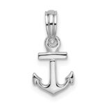 De-Ani Sterling Silver Rhodium-plated Polished 3D Mini Anchor Pendant
