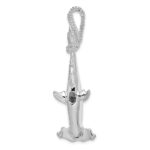 De-Ani Sterling Silver Rhod-plated Polished 3D Hammerhead Shark Pendant - Image 3