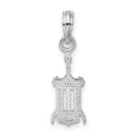 De-Ani Sterling Silver Rhodium-Plated Polished Wine Bottle Opener Pendant - Image 4