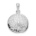 De-Ani Sterling Silver Rhodium-Plated Polished Sand Dollar Pendant - Image 4
