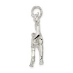 De-Ani Sterling Silver Rhodium-Plated Polished 3D Standing Horse Pendant - Image 2