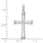 De-Ani Sterling Silver Rhodium-Plated Polished Tapered Center Cross Pendant - Image 3