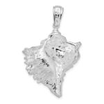 De-Ani Sterling Silver Rhodium-Plated Polished Conch Shell Pendant - Image 4