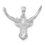 De-Ani Sterling Silver Rhodium-Plated Polished 8-point Buck Deer Head Pendant - Image 4