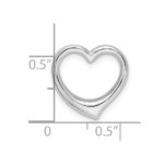 De-Ani Sterling Silver Rhodium-plated Polished 3D Solid Floating Heart Pendant - Image 3