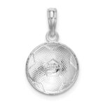 De-Ani Sterling Silver Rhodium-Plated Polished and Textured Soccer Ball Pendant - Image 4