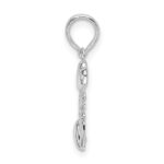 De-Ani Sterling Silver Rhodium-plated Polished I LOVE YOU with Hearts Pendant - Image 2