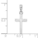 De-Ani Sterling Silver Rhodium-Plated Polished Flat Latin Cross Pendant - Image 3