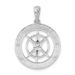 De-Ani Sterling Silver Rhodium-Plated Moveable Needle Compass Pendant - Image 4