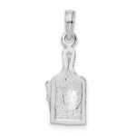 De-Ani Sterling Silver Rhodium-Plated Polished Cheese Board with Knife Pendant - Image 3