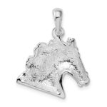 De-Ani Sterling Silver Rhodium-Plated Polished Horse Head Pendant - Image 4