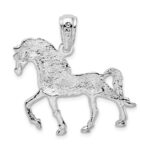 De-Ani Sterling Silver Rhodium-Plated Polished Walking Horse Pendant - Image 4