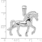 De-Ani Sterling Silver Rhodium-Plated Polished Walking Horse Pendant - Image 3