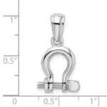 De-Ani Sterling Silver Rhodium-Plated Polished 3D Medium Shackle Link Pendant - Image 3