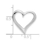 De-Ani Sterling Silver Rhodium-Plated Polished Large Floating Heart Pendant - Image 3