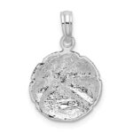 De-Ani Sterling Silver Rhodium-Plated Polished Basketball Pendant - Image 4