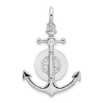 De-Ani Sterling Silver Rhodium-Plated 3D Small Anchor with Compass Pendant - Image 4