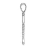 De-Ani Sterling Silver Rhodium-Plated Polished 3D Enameled Fishbone Pendant - Image 2