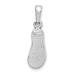 De-Ani Sterling Silver Rhodium-Plated Enameled Pink Flip-flop Pendant - Image 4