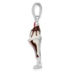 De-Ani Sterling Silver Rhodium-Plated Enameled Chocolate Sundae Pendant - Image 2