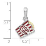 De-Ani Sterling Silver Rhodium-Plated 3D Enameled Bag of Popcorn Pendant - Image 3