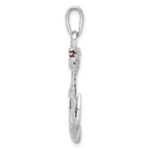 De-Ani Sterling Silver Rhodium-Plated Enameled Anchor with Rope Pendant - Image 2