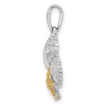 De-Ani Sterling Silver Rhodium-Plated Polished Shells with 14k Starfish Pendant - Image 2