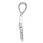 De-Ani Sterling Silver Rhodium-Plated Polished Golf Bag with 14k Clubs Pendant - Image 2