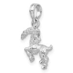 De-Ani Sterling Silver Rhodium-Plated Polished 3D Capricorn Zodiac Pendant - Image 5