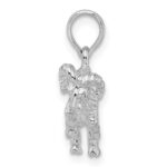 De-Ani Sterling Silver Rhodium-Plated Polished 3D Aries Zodiac Pendant - Image 2