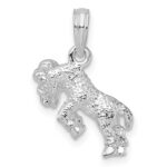 De-Ani Sterling Silver Rhodium-Plated Polished 3D Aries Zodiac Pendant - Image 4