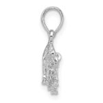 De-Ani Sterling Silver Rhodium-Plated Polished 3D Taurus Zodiac Pendant - Image 2