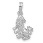 De-Ani Sterling Silver Rhodium-Plated Polished 3D Leo Zodiac Pendant - Image 4