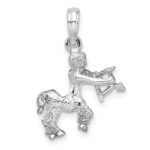 De-Ani Sterling Silver Rhodium-Plated Polished 3D Sagittarius Zodiac Pendant - Image 4