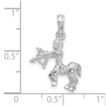 De-Ani Sterling Silver Rhodium-Plated Polished 3D Sagittarius Zodiac Pendant - Image 3